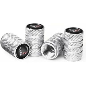 New Tire Valve Stem Caps Corvette in Black